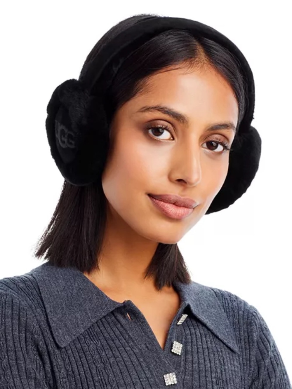 Ugg Embroidered Logo Shearling Ear Muffs